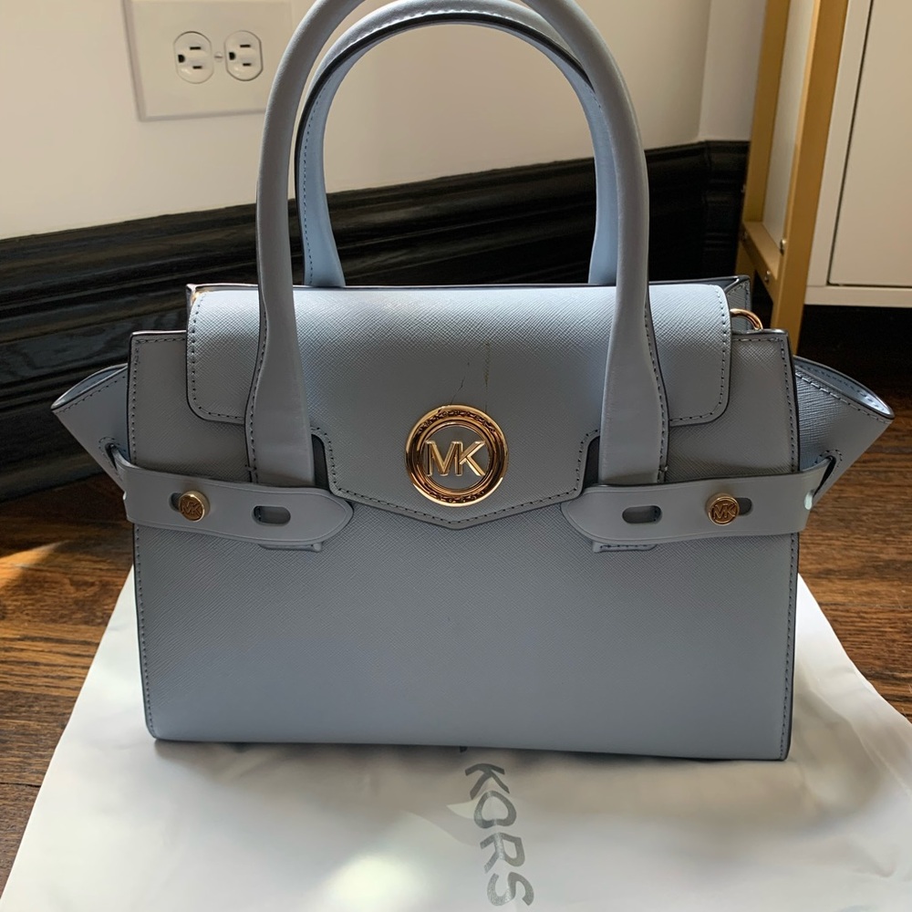Michael Kors Blue Satchel with Gold Hardware - Picture 8 of 11